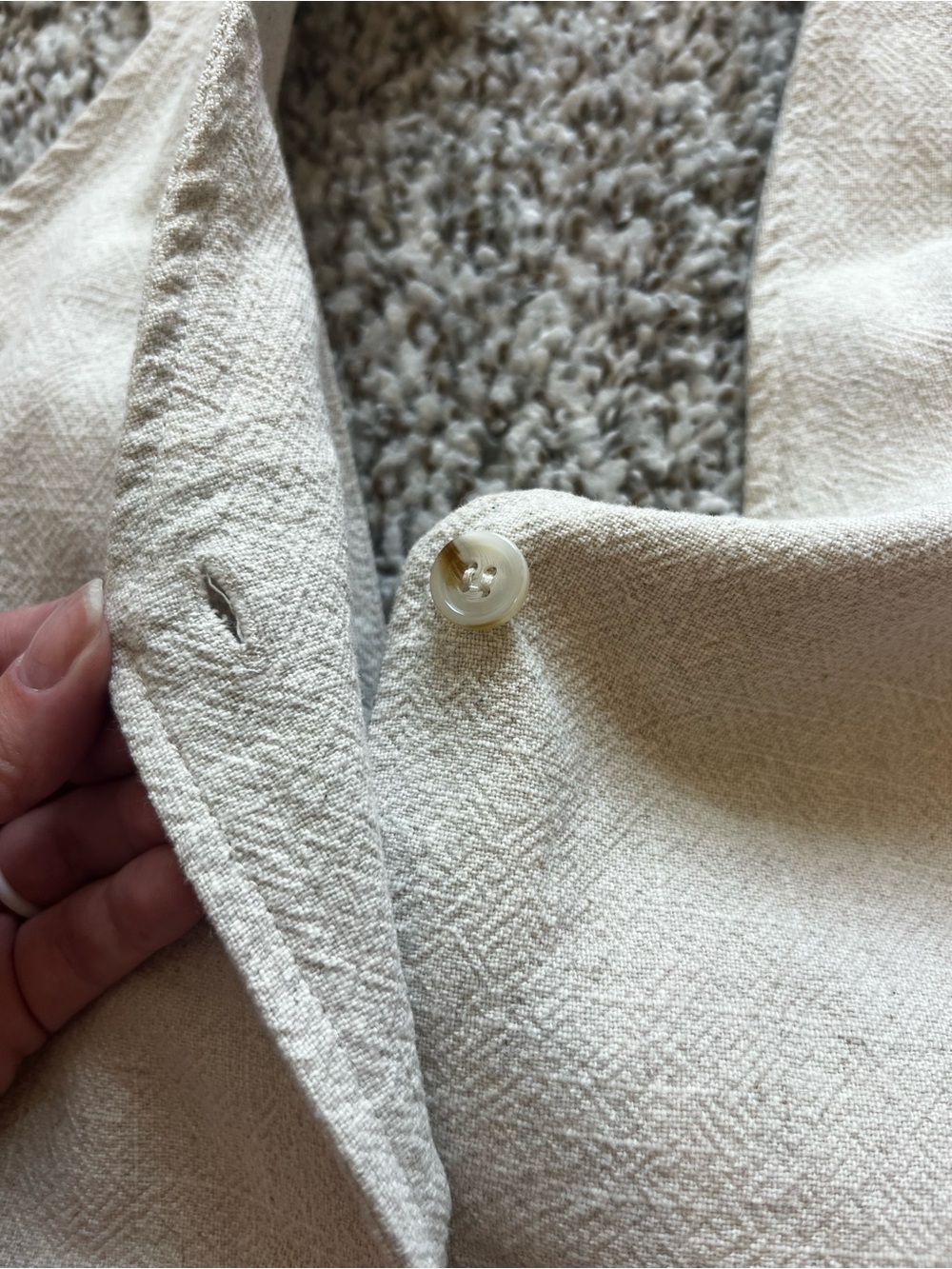 Lioness Hills Linen-Cotton Halter Tie Vest in Oatmeal Sz M - Picture 11 of 12
